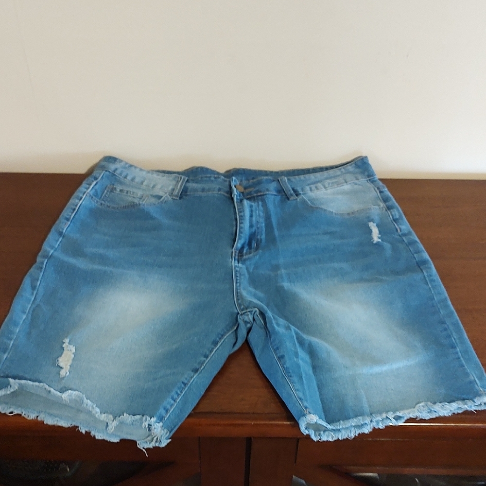 Distressed Denim Shorts